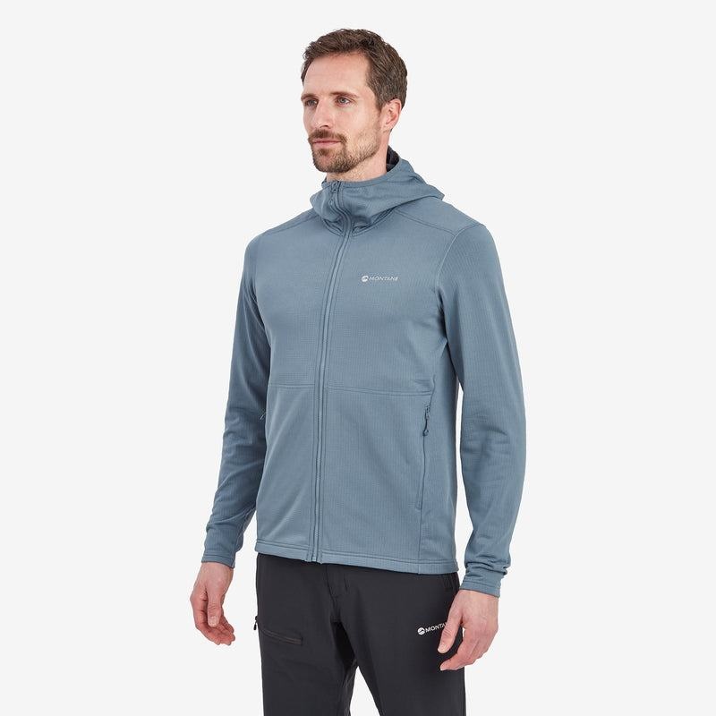 Grey Blue Men's Montane Protium Hooded Fleece Jackets | TBL1520LS