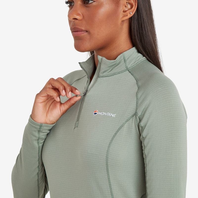 Grey Green Women's Montane Allez Micro Pull-On Fleece Jackets | TRS1394WX