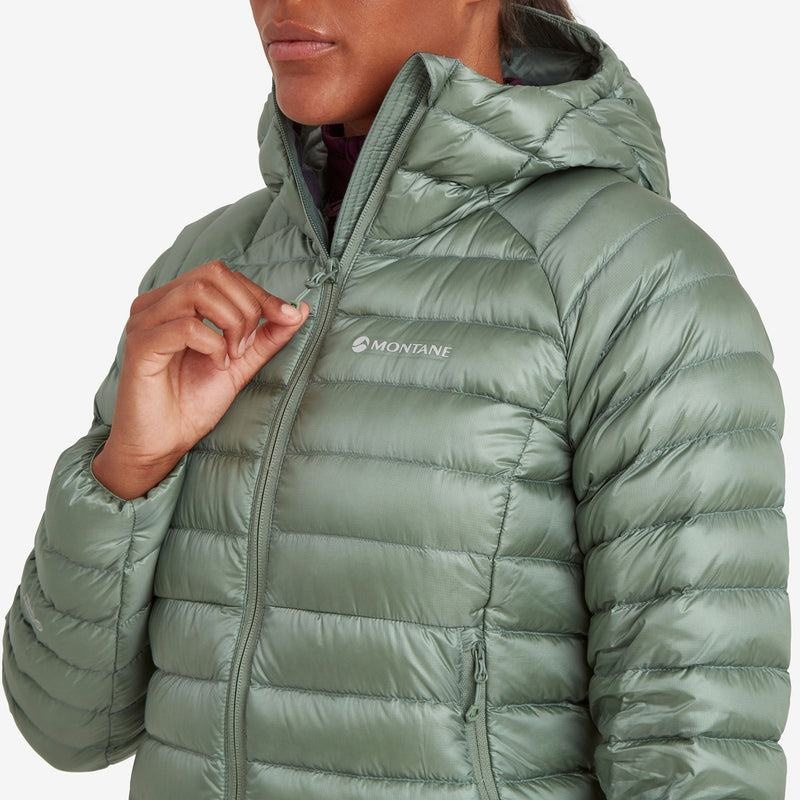 Grey Green Women's Montane Anti-Freeze Hooded Down Jackets | XWJ374KX