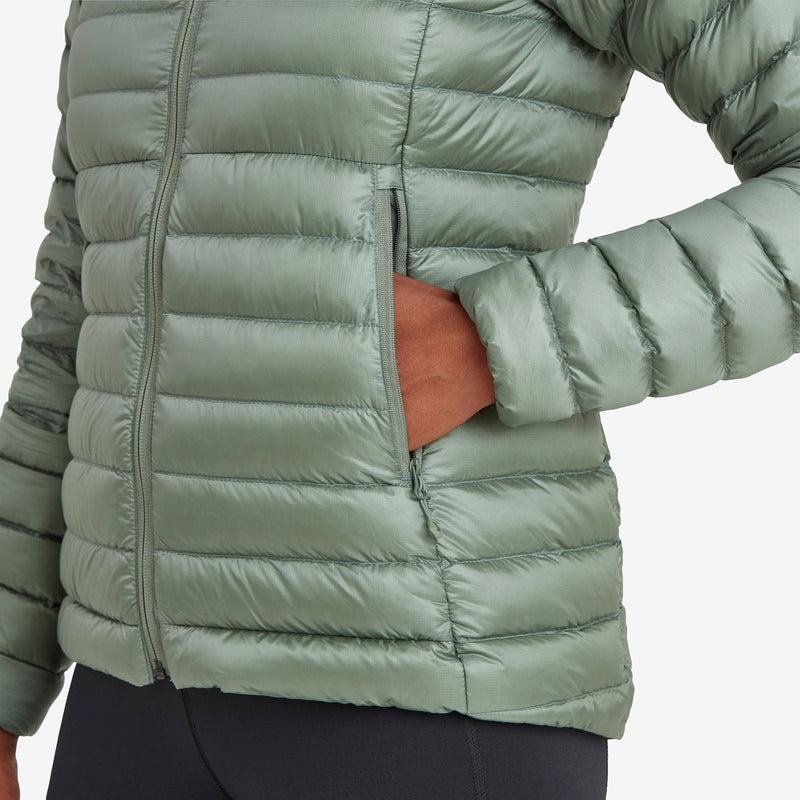 Grey Green Women's Montane Anti-Freeze Hooded Down Jackets | XWJ374KX