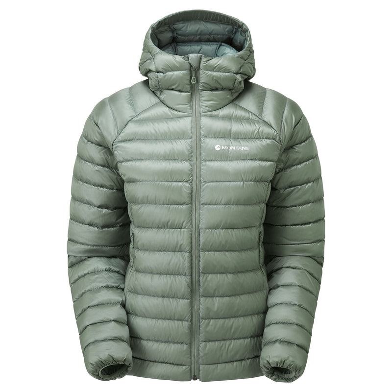 Grey Green Women\'s Montane Anti-Freeze Hooded Down Jackets | XWJ374KX