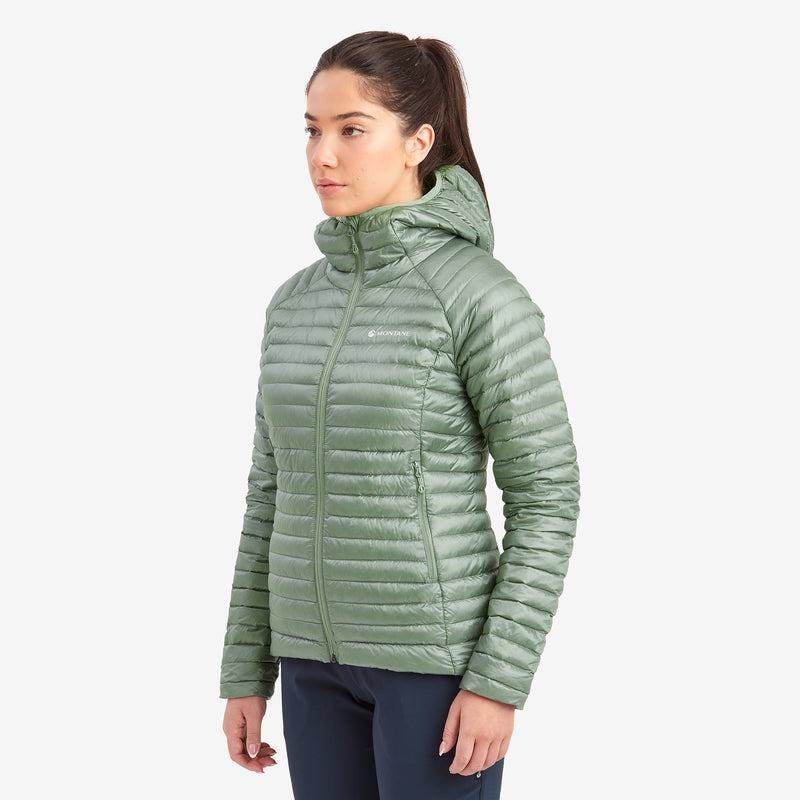 Grey Green Women's Montane Anti-Freeze Lite Hooded Down Jackets | QZY4631LI