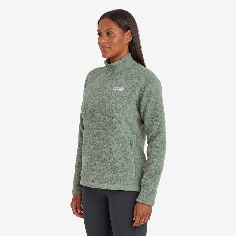 Grey Green Women's Montane Chonos Smock Pull On Fleece | QWB1459DF