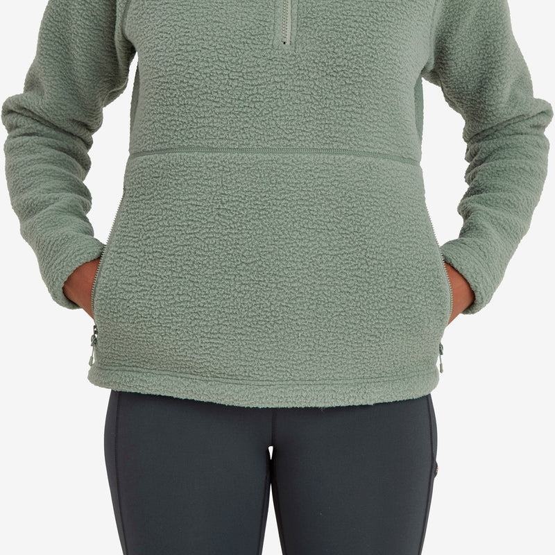 Grey Green Women's Montane Chonos Smock Pull On Fleece | QWB1459DF