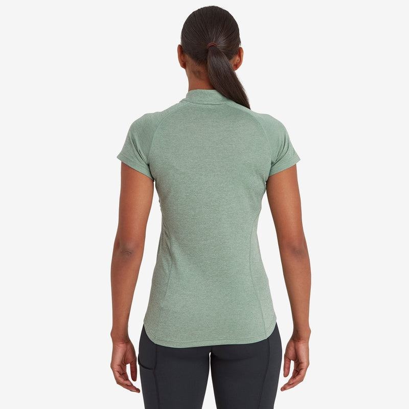 Grey Green Women's Montane Dart Zip T Shirts | PXU1247VM