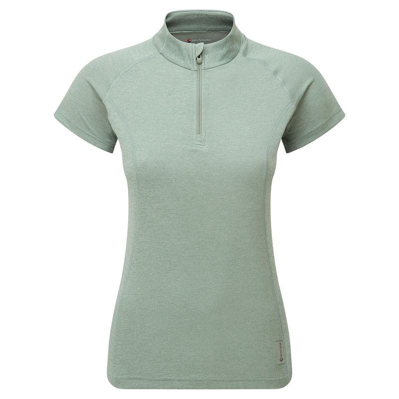 Grey Green Women\'s Montane Dart Zip T Shirts | PXU1247VM