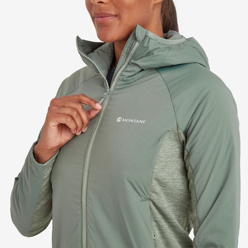 Grey Green Women's Montane Fireball Lite Hooded Insulated Jackets | VIE5014LT