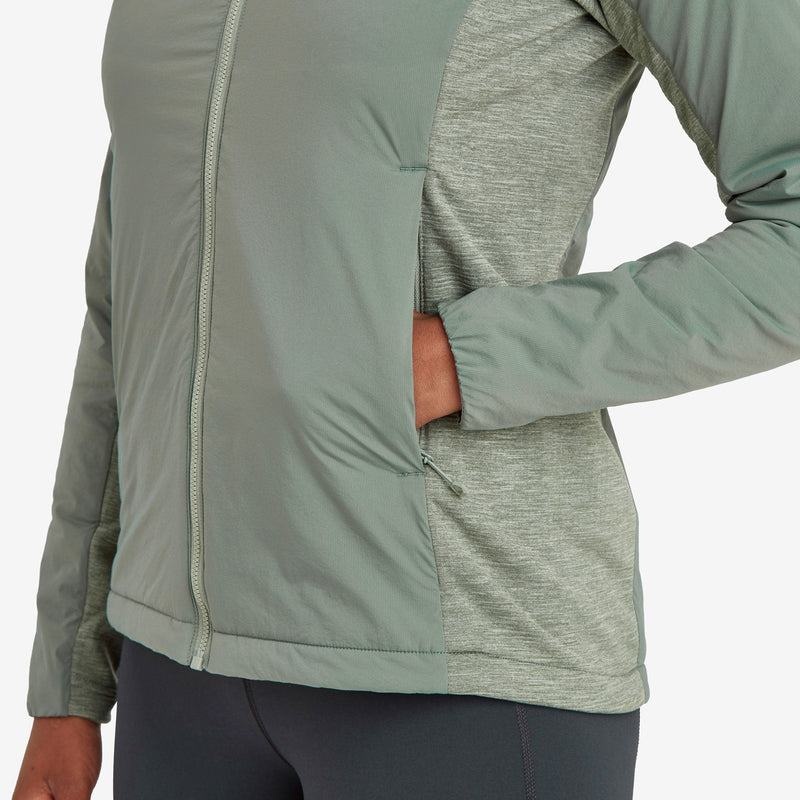 Grey Green Women's Montane Fireball Lite Hooded Insulated Jackets | VIE5014LT