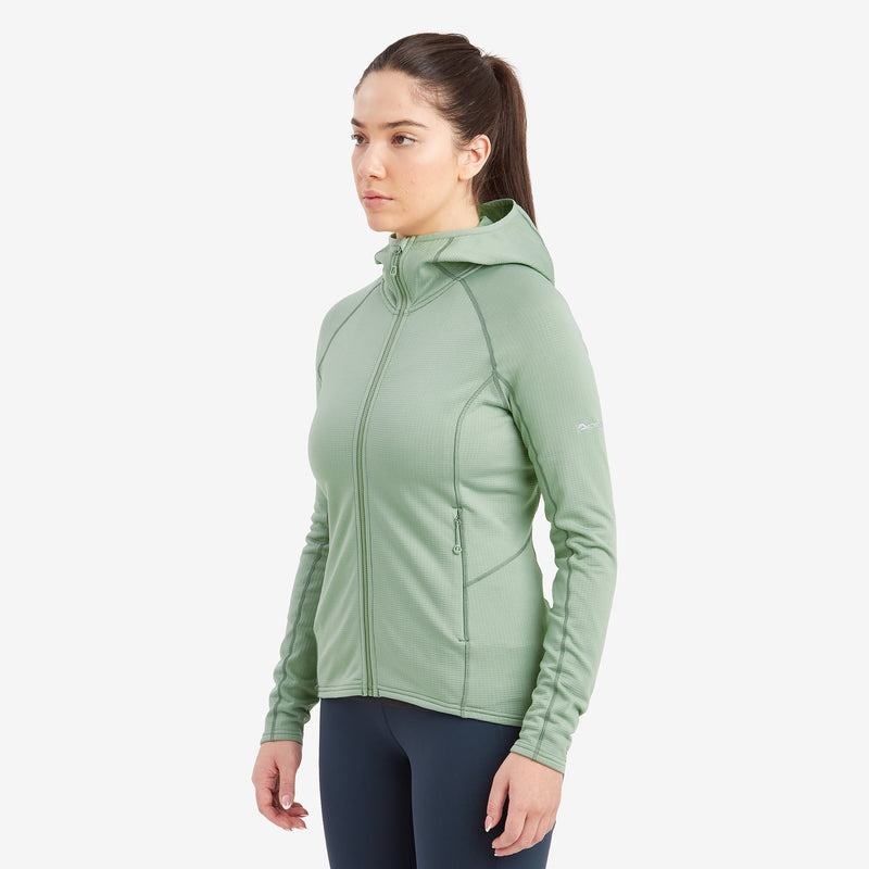 Grey Green Women's Montane Protium Hooded Fleece Jackets | BES2299PC