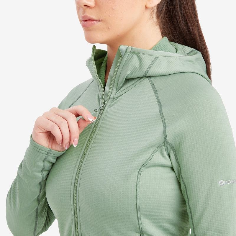 Grey Green Women's Montane Protium Hooded Fleece Jackets | BES2299PC