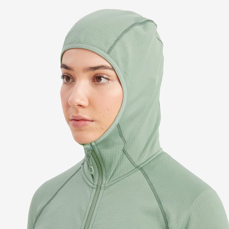 Grey Green Women's Montane Protium Hooded Fleece Jackets | BES2299PC