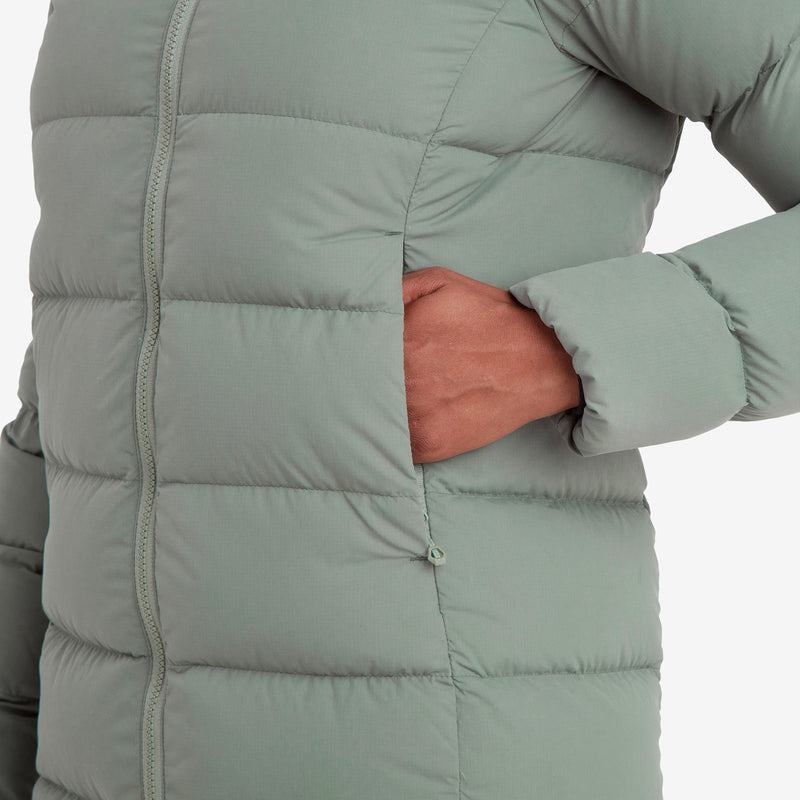 Grey Green Women's Montane Tundra Hooded Down Jackets | RDW5873QH