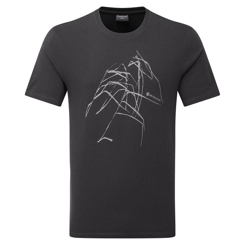 Grey Men\'s Montane Abstract Mountain T Shirts | ENB2188QC