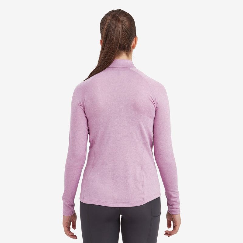 Grey Purple Women's Montane Dart Zip Neck T Shirts | JLZ7113JP