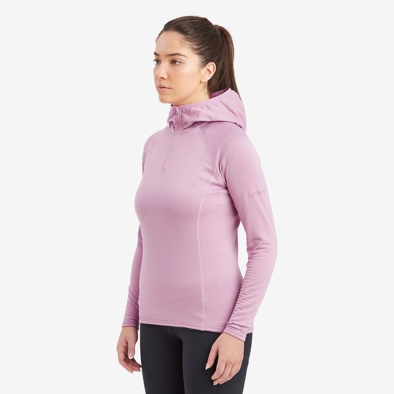 Grey Purple Women's Montane Protium Lite Hooded Pull On Fleece | CYA8517VJ