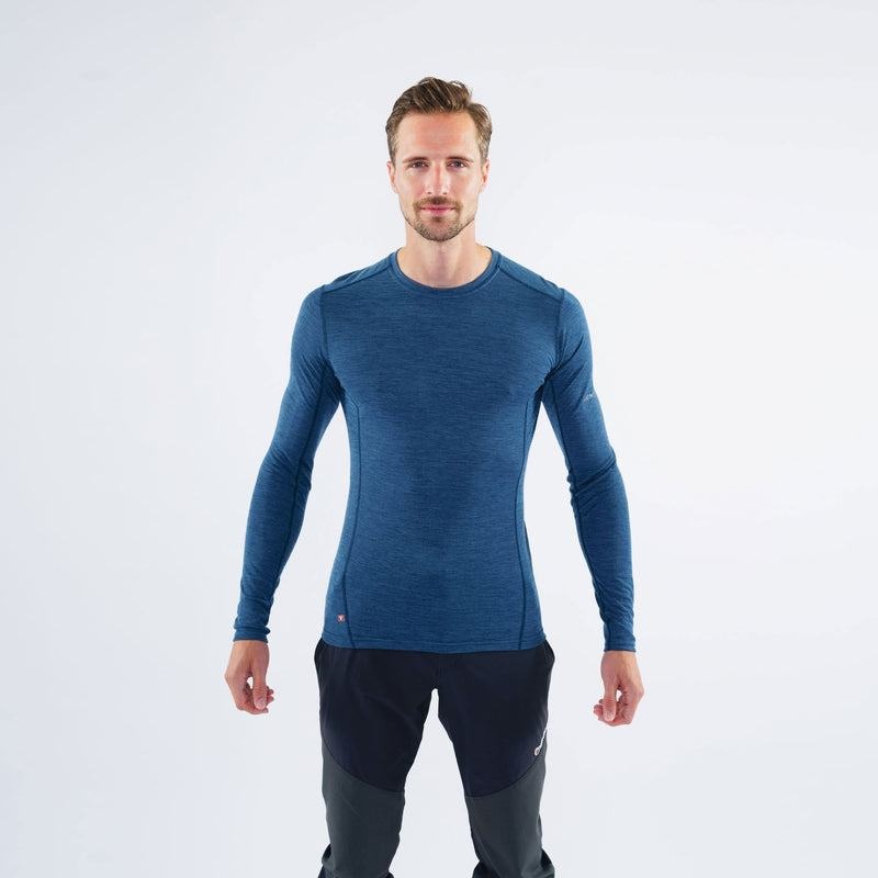 Navy Blue Men's Montane Primino 140 Long Sleeve T Shirts | NNX8542IF