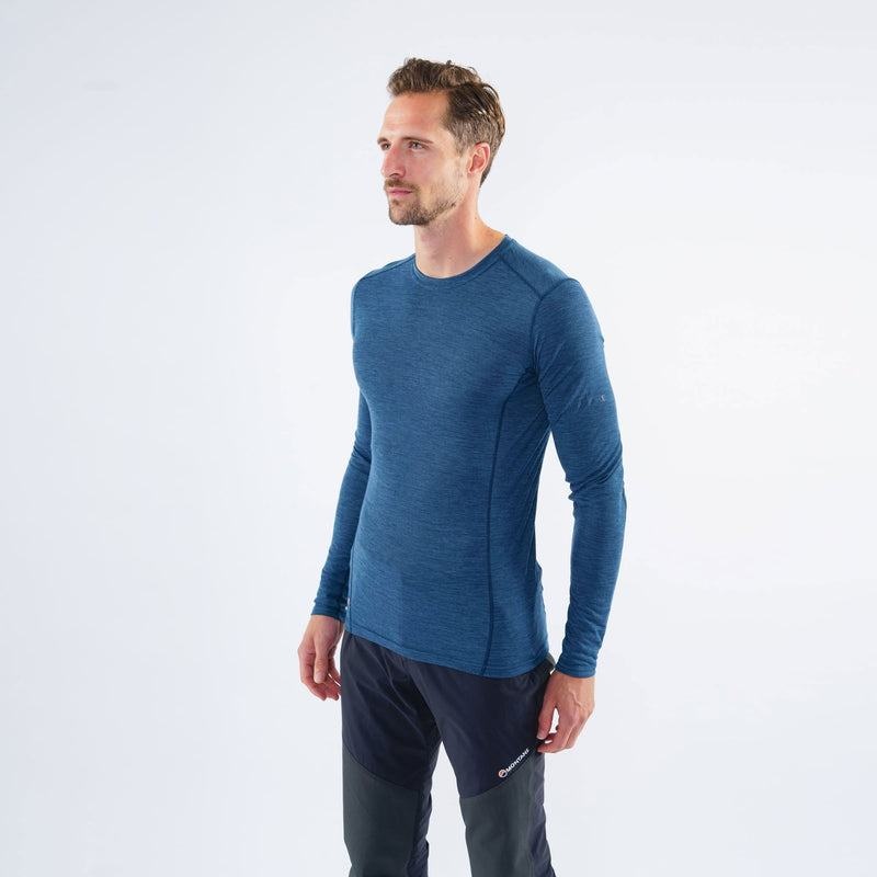 Navy Blue Men's Montane Primino 140 Long Sleeve T Shirts | NNX8542IF