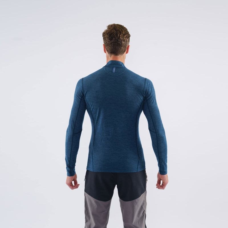 Navy Blue Men's Montane Primino 140 Zip Neck Base Layer Tops | SBX4727LU