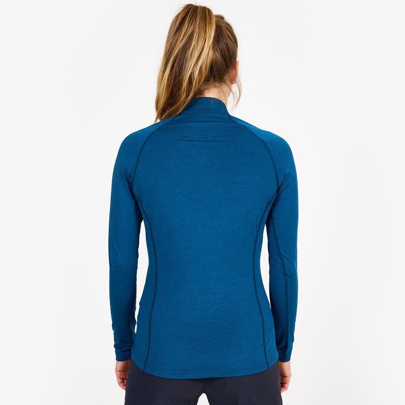 Navy Blue Women's Montane Dart Thermo Zip Neck T Shirts | RJD161FL