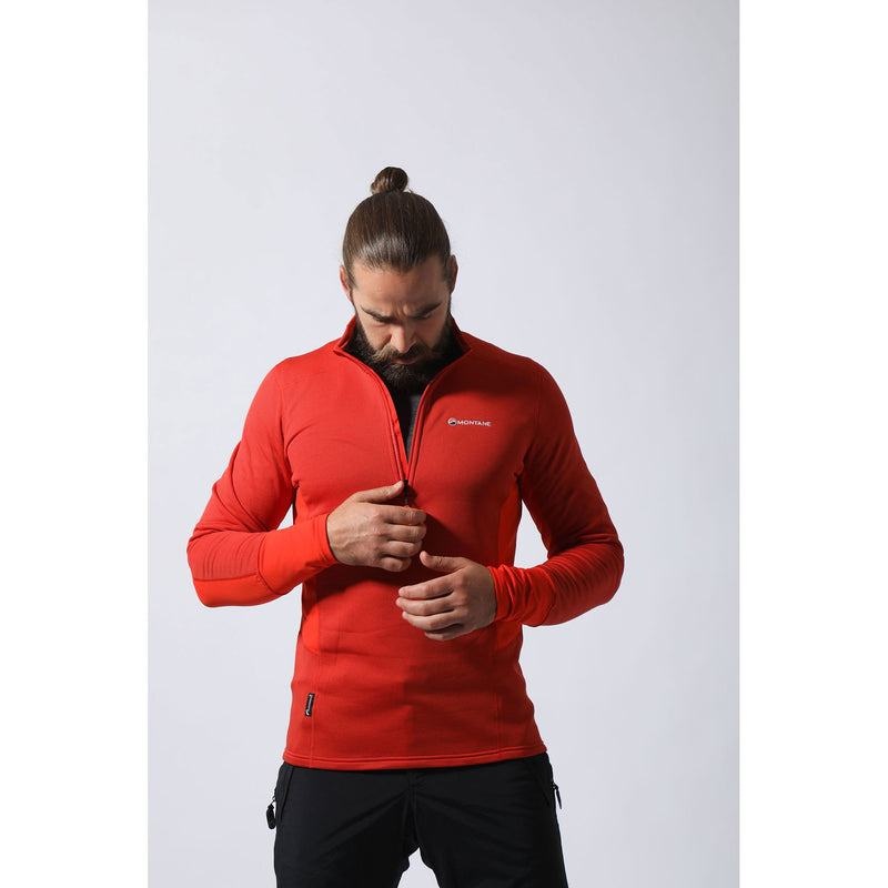 Orange Men's Montane Iridium Hybrid Pull-On Fleece Jackets | NPR644FK