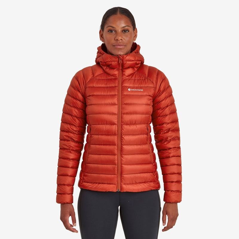 Orange Red Women\'s Montane Anti-Freeze Hooded Down Jackets | UAC4417PK