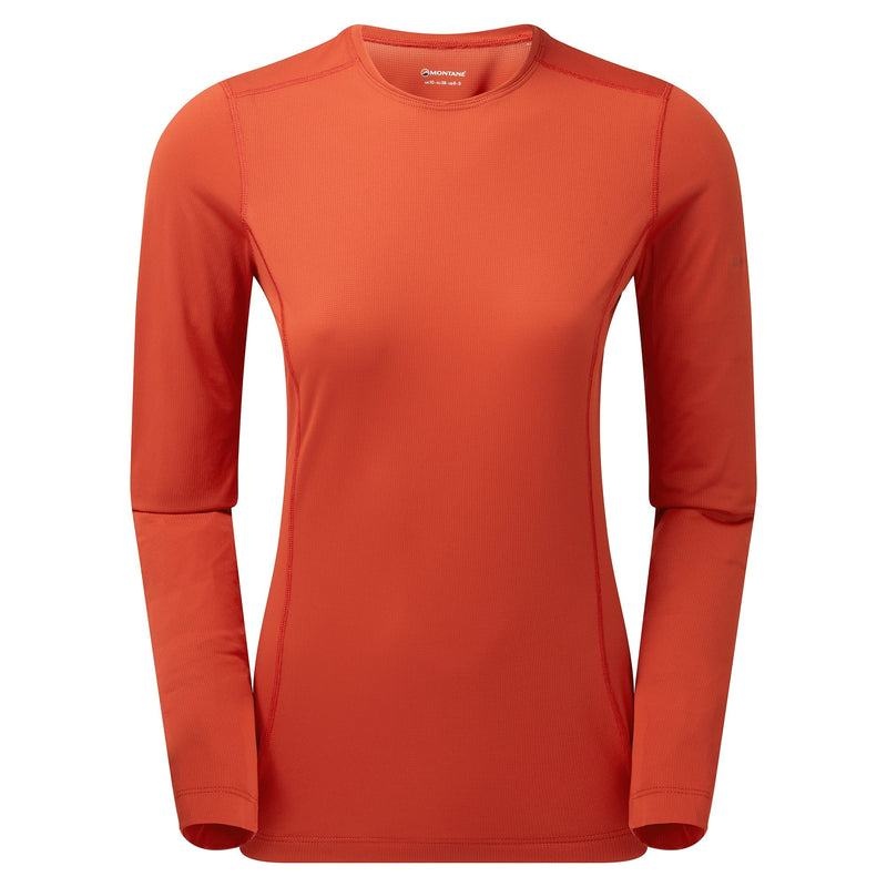 Orange Red Women\'s Montane Dart Lite Long Sleeve T Shirts | HIR9591MN