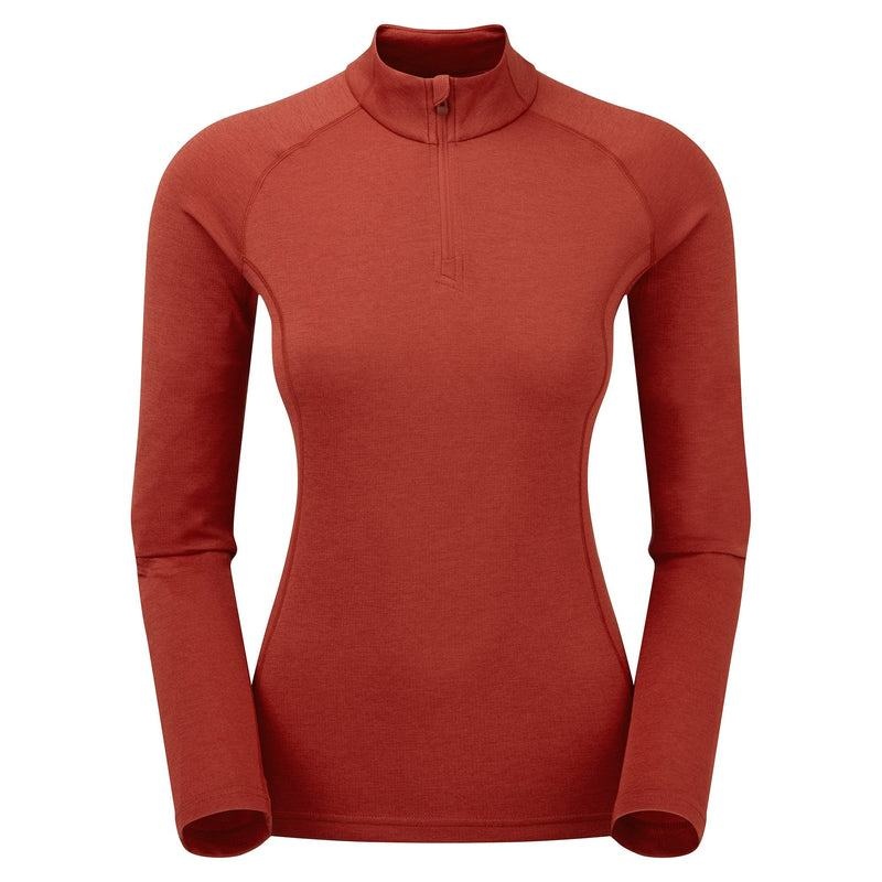 Orange Red Women\'s Montane Dart Zip Neck T Shirts | DHM998DT