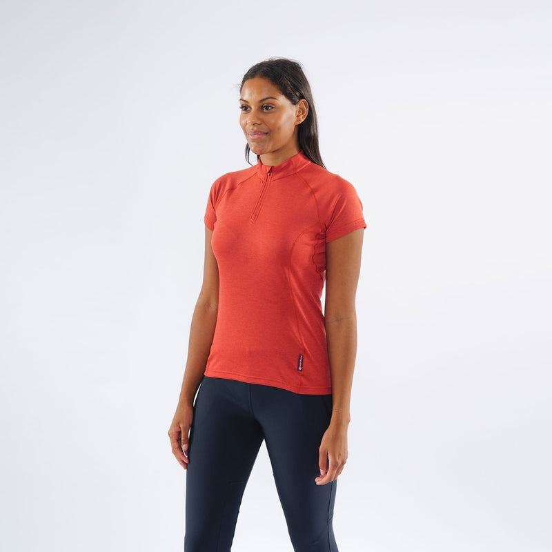 Orange Red Women's Montane Dart Zip T Shirts | MKY5364FE