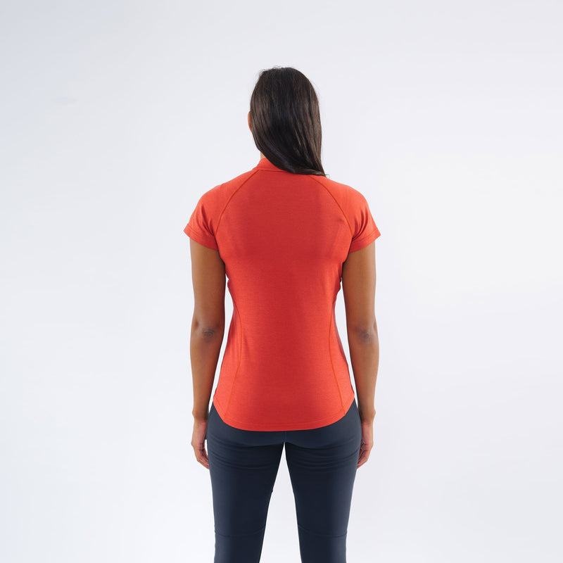 Orange Red Women's Montane Dart Zip T Shirts | MKY5364FE