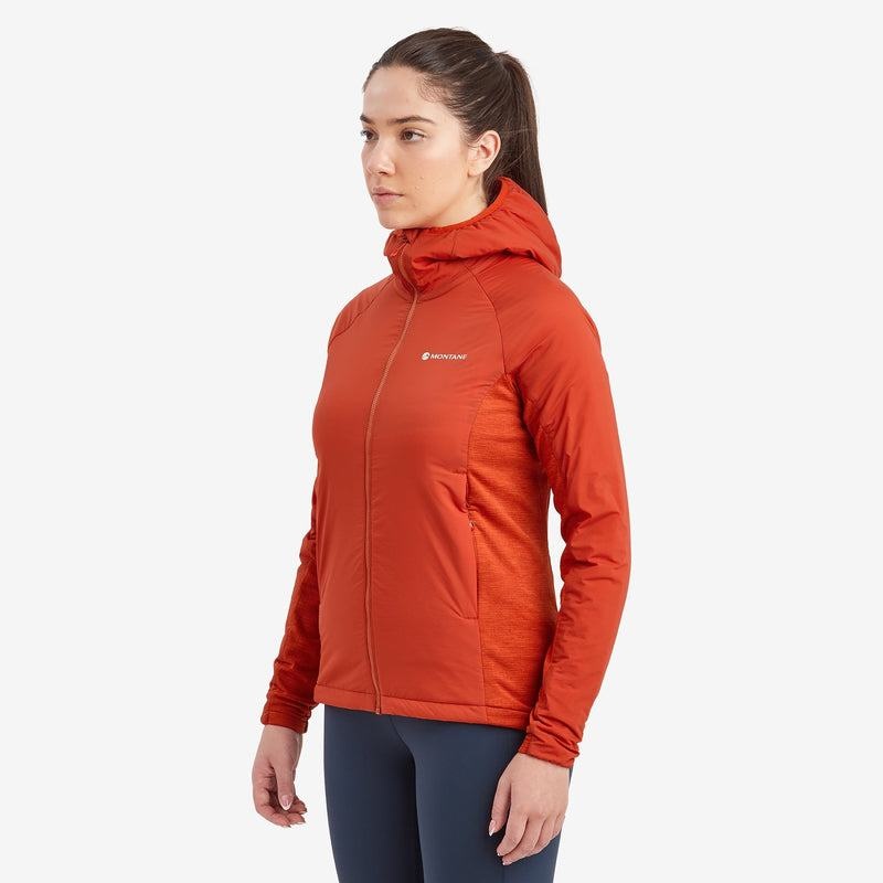 Orange Red Women's Montane Fireball Lite Hooded Insulated Jackets | NLS2597EW