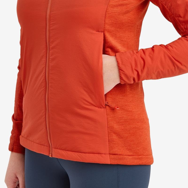 Orange Red Women's Montane Fireball Lite Hooded Insulated Jackets | NLS2597EW