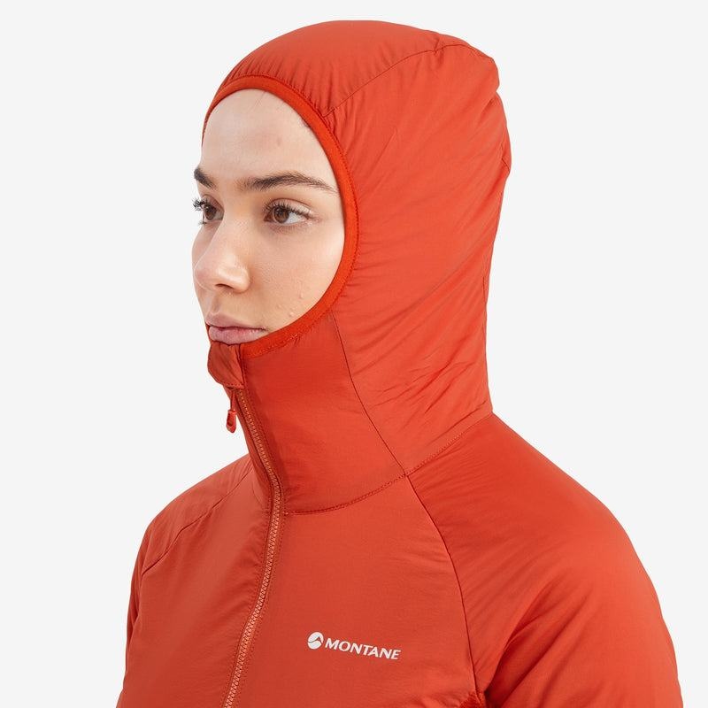 Orange Red Women's Montane Fireball Lite Hooded Insulated Jackets | NLS2597EW