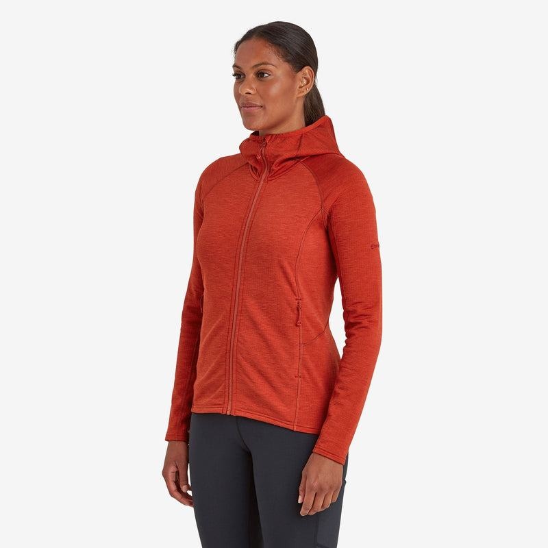 Orange Red Women's Montane Protium Hooded Fleece Jackets | HZB6221FZ