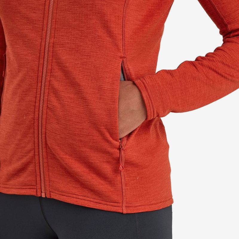 Orange Red Women's Montane Protium Hooded Fleece Jackets | HZB6221FZ