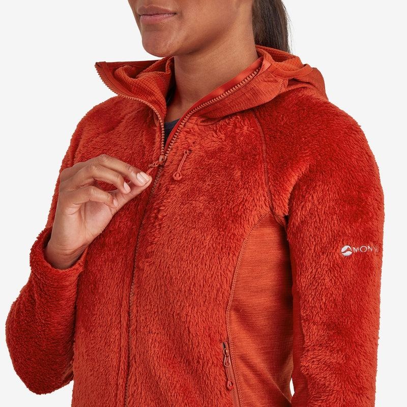 Orange Red Women's Montane Protium XPD Hooded Fleece Jackets | BUT8574PS