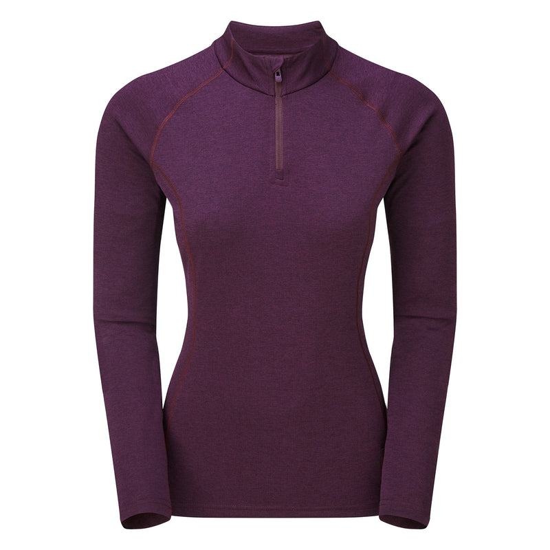 Purple Women\'s Montane Dart Zip Neck T Shirts | ATX7451KN