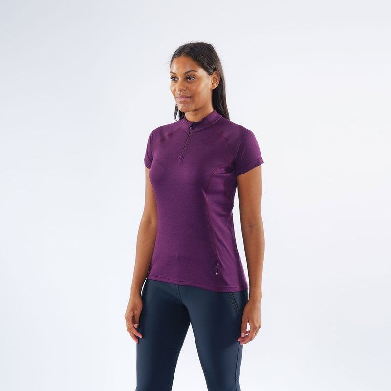 Purple Women's Montane Dart Zip T Shirts | BQE5373OC