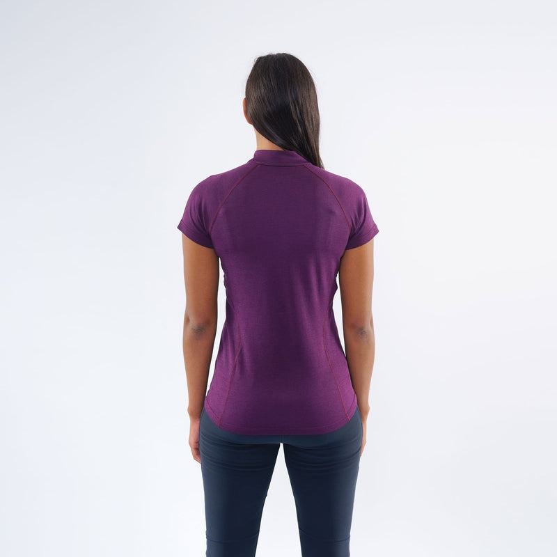 Purple Women's Montane Dart Zip T Shirts | BQE5373OC