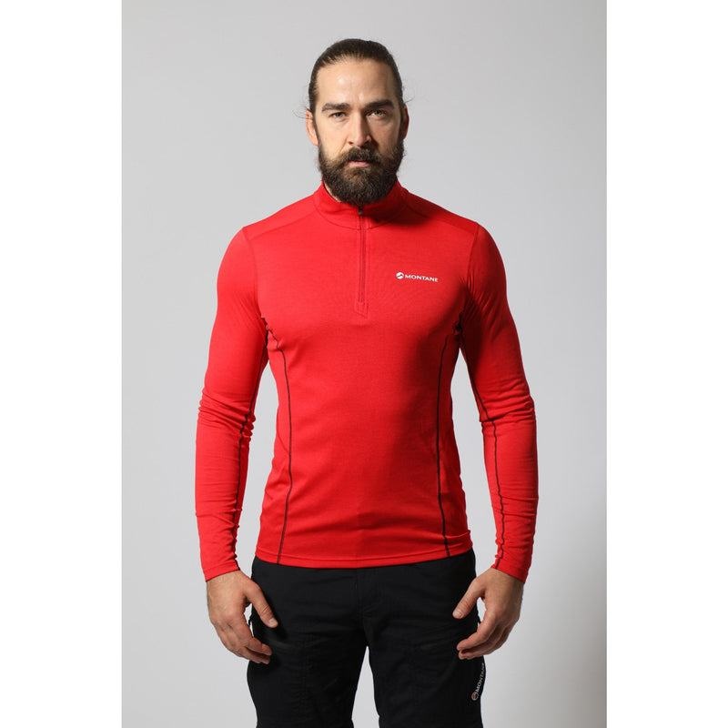 Red Men's Montane Dart Zip Neck T Shirts | CYO8579SN