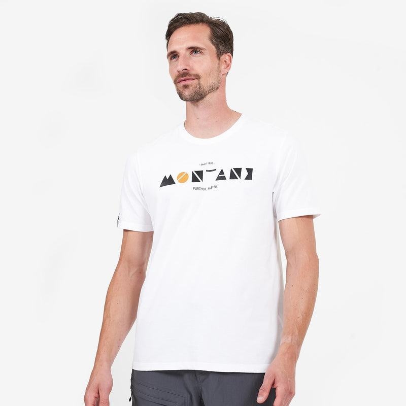 White Men's Montane Geometry T Shirts | BDW7262WF