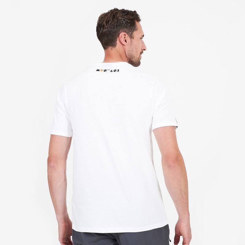 White Men's Montane Geometry T Shirts | BDW7262WF